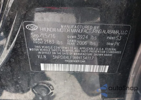 2017 Hyundai Elantra Se z USA, uszkodzony, nr VIN 5NPD84LF9HH134117